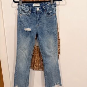 Dear John Light Blue Distressed Cropped Jeans